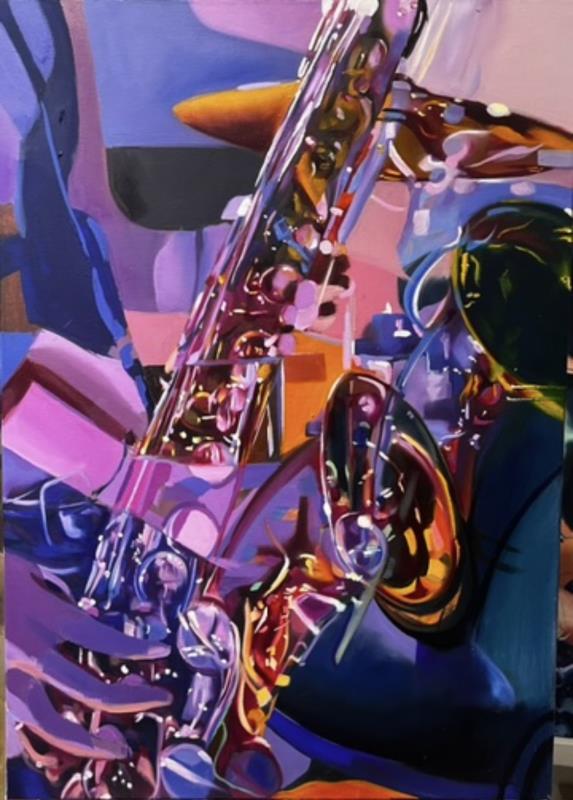 Saxophone in Indigo